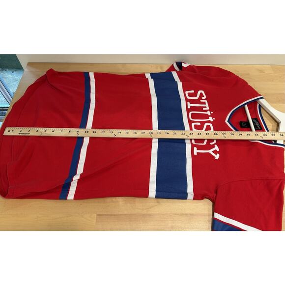 STUSSY Women's Retro Striped Graphic t-shirt dress Blue Red White size Medium - Picture 5 of 10